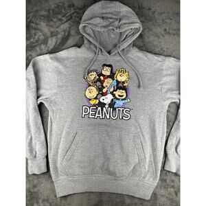 Peanuts Snoopy and Friends Gray Hoodie Size XS Front Hit Graphic‎